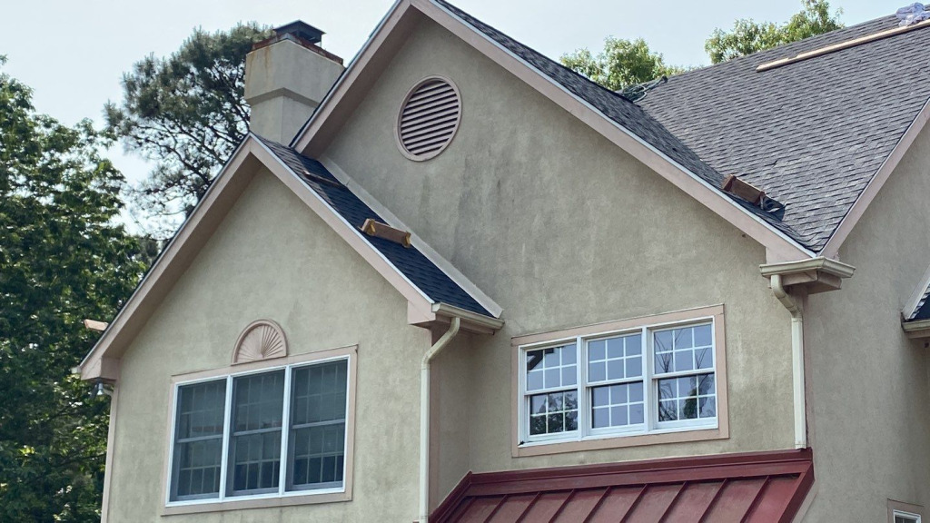 A Voorhees, NJ home undergoing a roof replacement and closed skylight integration.