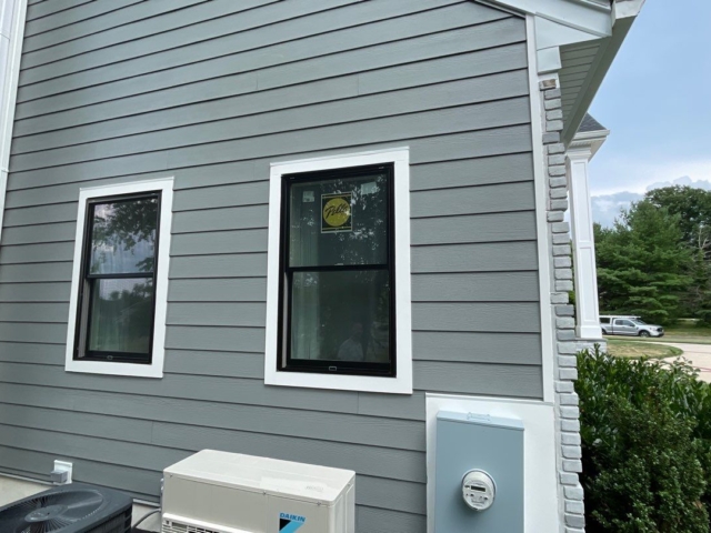 Porter Family Exteriors installation featuring Gray Slate James Hardie siding, black windows, and white trim in Blue Bell, PA